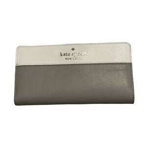 Kate Spade Staci Color Block large slim bifold wallet in nimbus Grey Multi